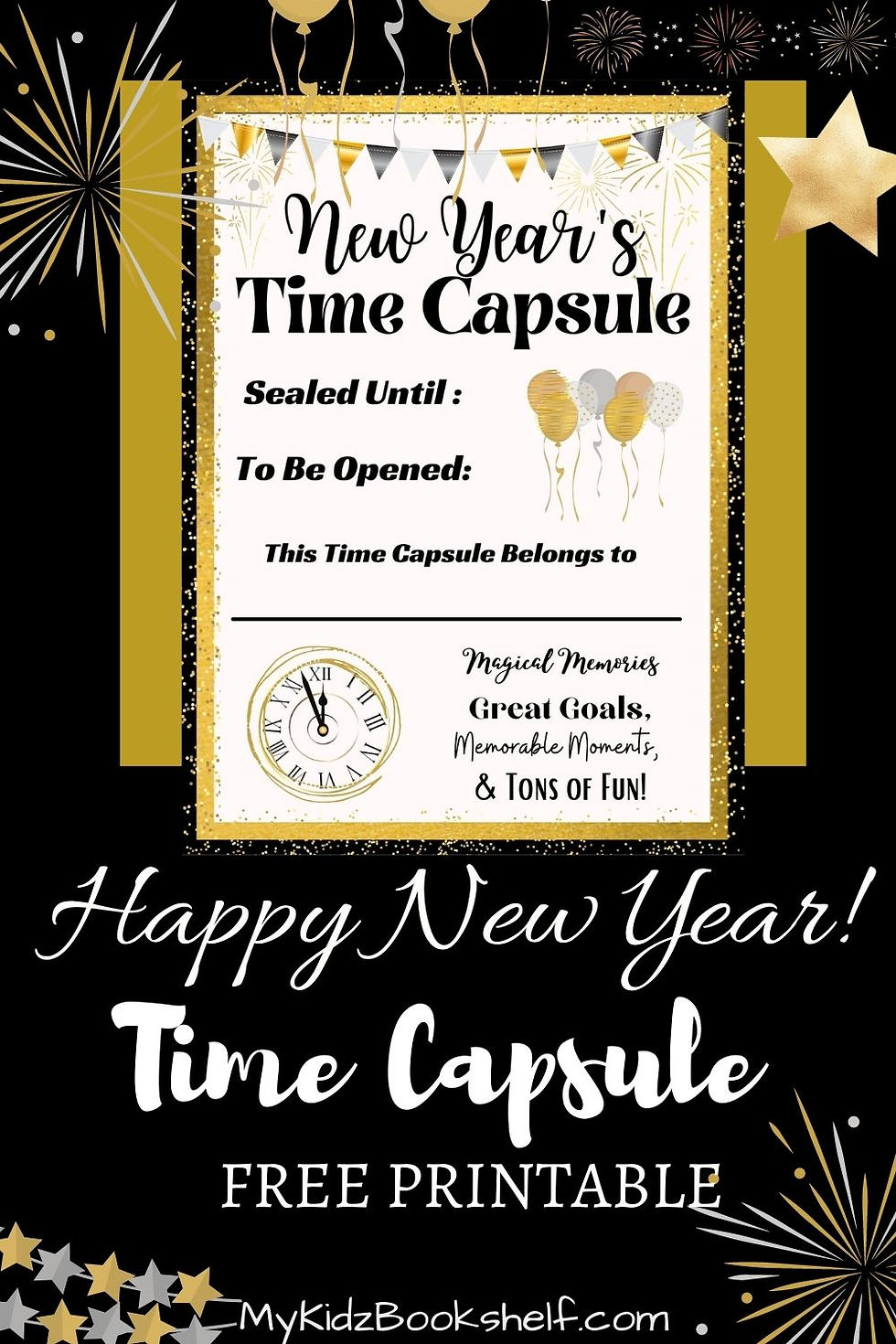 New Year's Time Capsule Pinterest Pin free printable