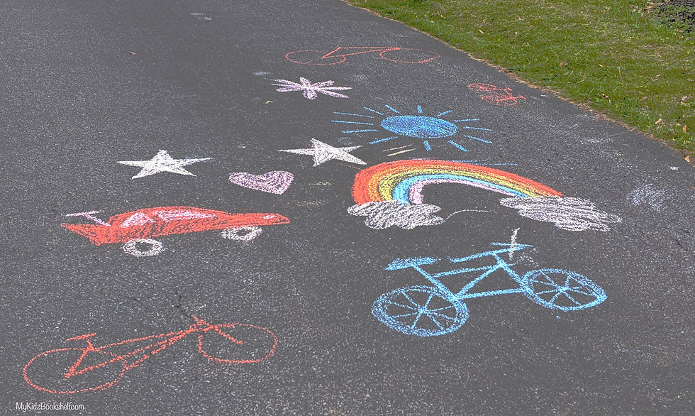 chalk drawings on sidewalk Earth Day activities for kids