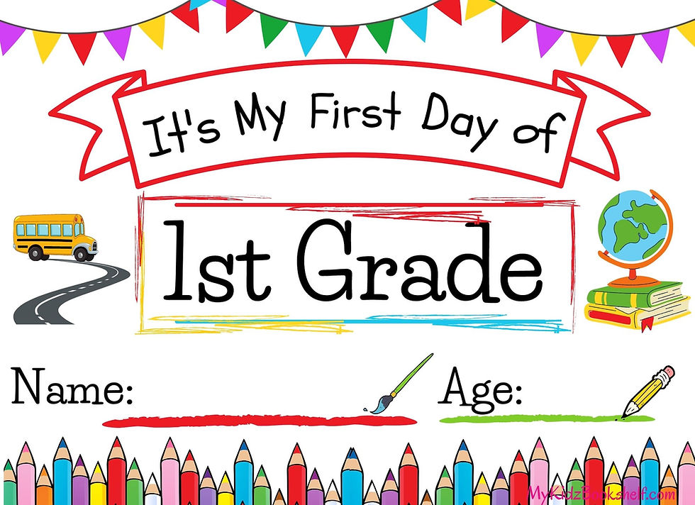 Free First day of school sign printable