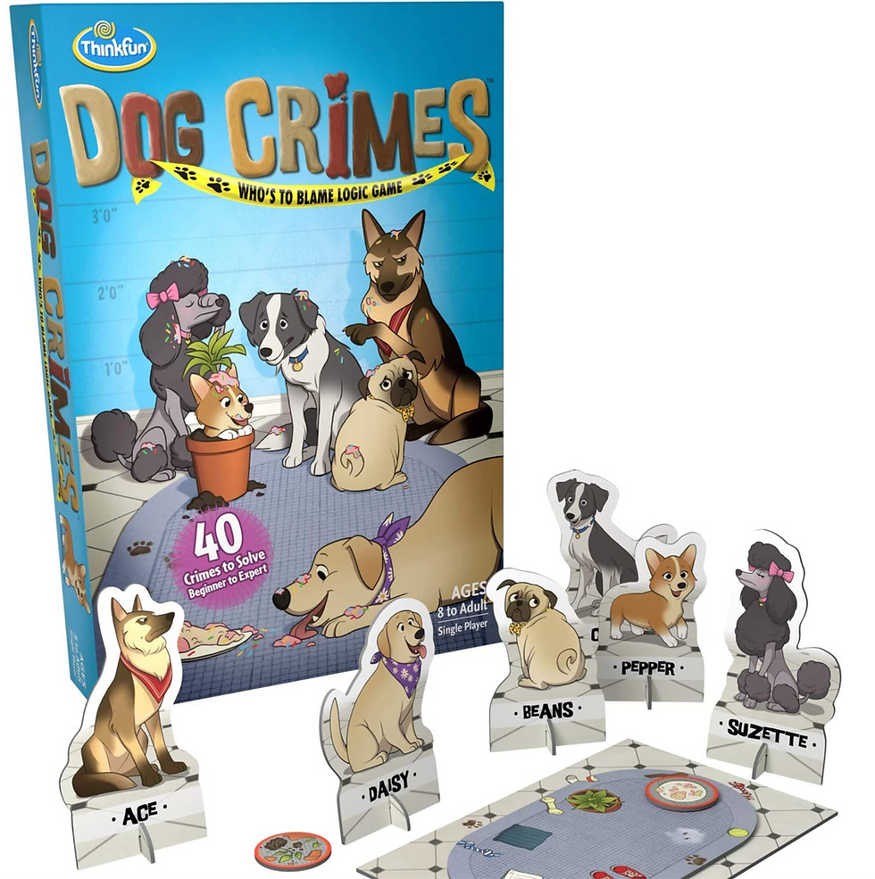Thankful games Dog Crimes Who's to Blame  logic game gift for boys and girls 
