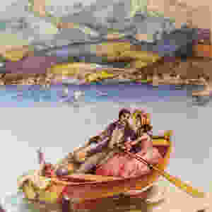 characters-from-Little-Women-sitting-around-talking-sewing-wearing-dresses-from-the-time-period