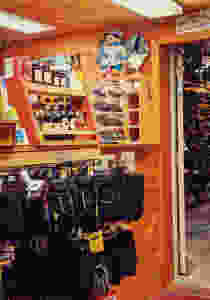 inside ski lodge shop with gloves maple syrup, honey and more