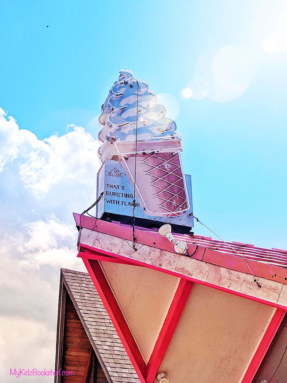 ice cream sign on top of building photo by My Kidz Bookshelf
