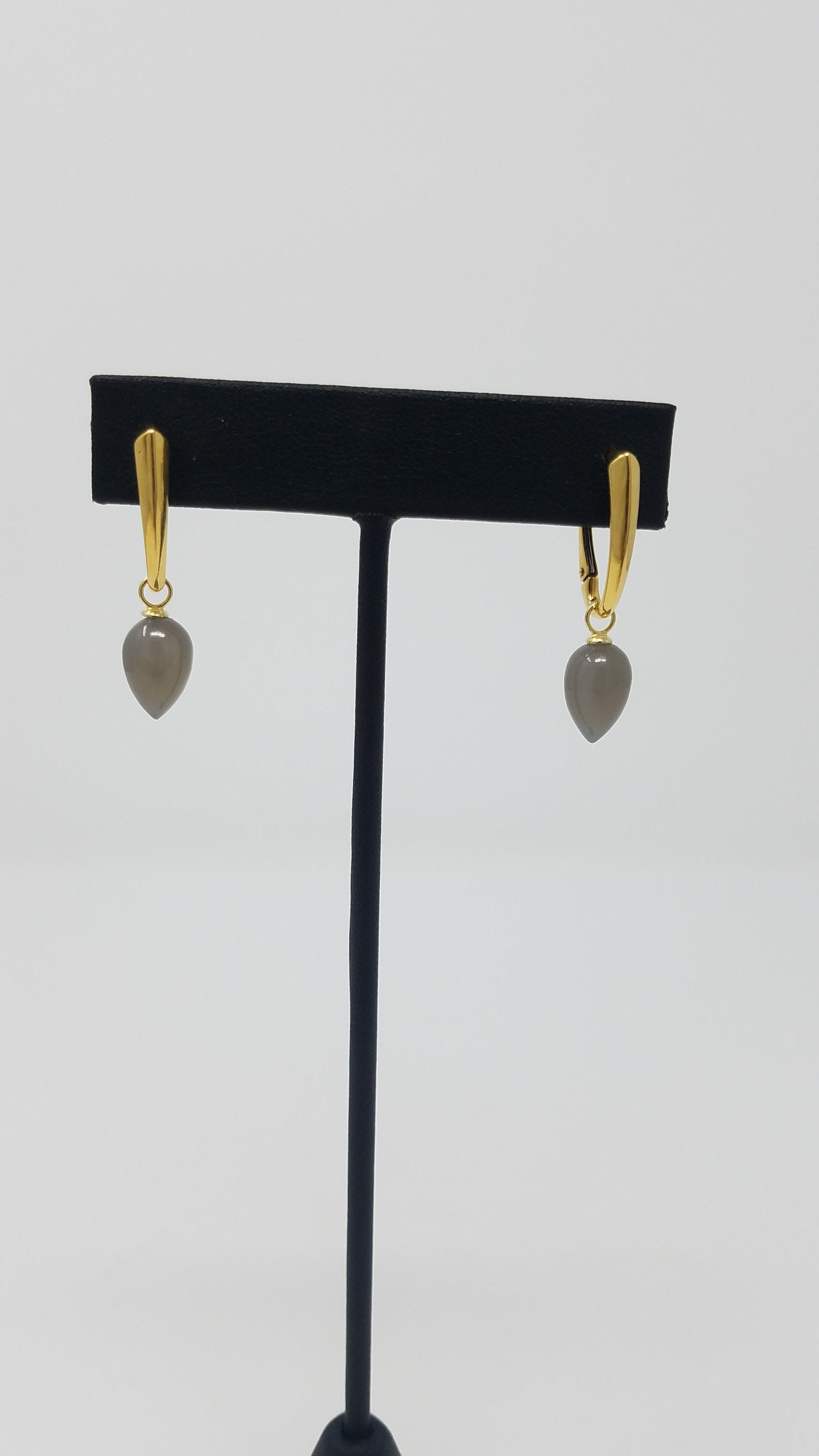 Grey moonstone earring