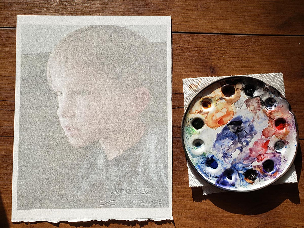 Lightened Photo on Arches Watercolor Paper