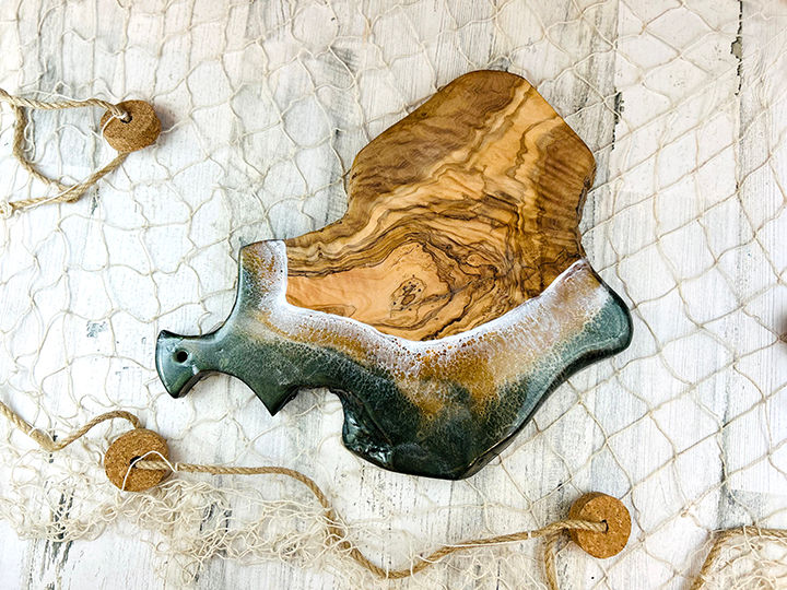 Olive wood charcuterie board