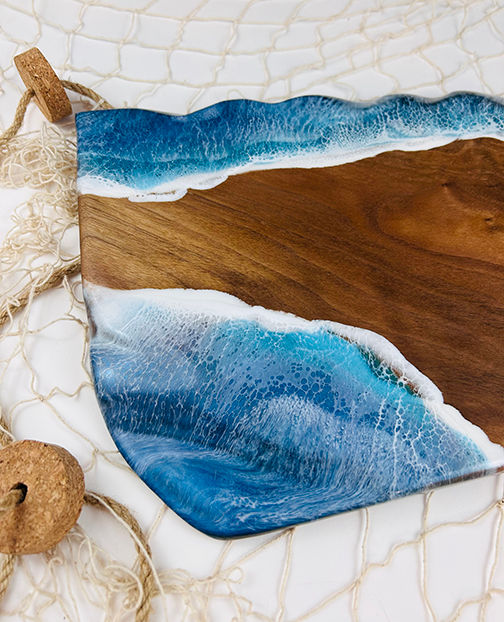Thumbnail: Blue epoxy waves