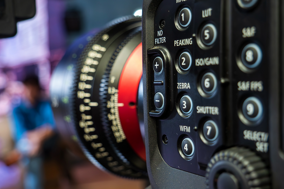Professional Camera Closeup of settings and buttons