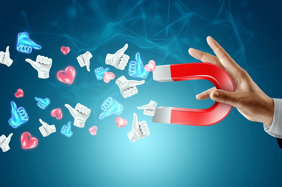 Marketing Expert Attracting Likes and Engagement to Social Media like a Magnet