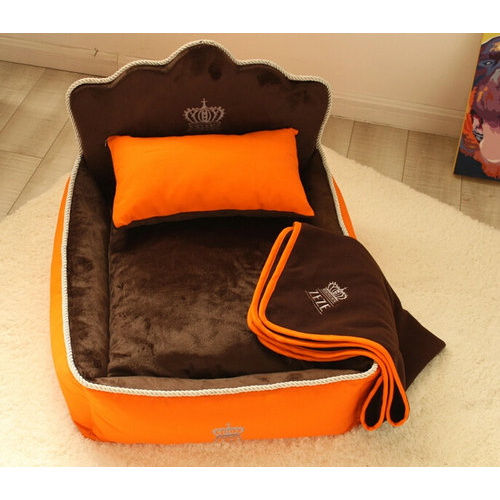 Thumbnail: Luxury Princess Pet Bed With Pillow Blanket Dog Bed Cat Bed Mat Sofa Dog House