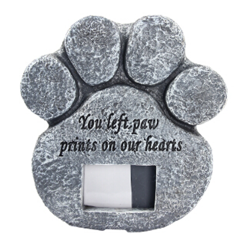 Thumbnail: Paw Print Pet Memorial Stone With Photo Frame Loss Of Pet Gift Dog or Cat Grave