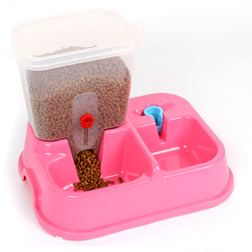Thumbnail: Huiyi Home Large Adjustable Automatic Pet Feeder Drinking Fountains Dog Bowl