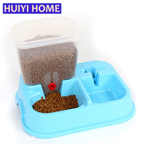 Thumbnail: Huiyi Home Large Adjustable Automatic Pet Feeder Drinking Fountains Dog Bowl