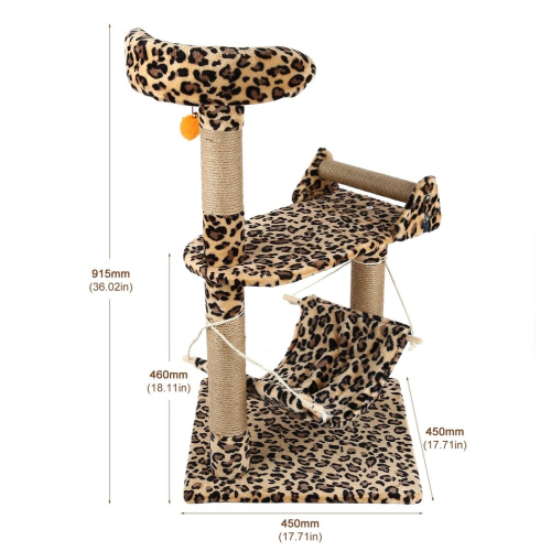 Thumbnail: Pet Cat Tree Climbing Frame Toy Cat Scratching Posts Cat Scratch Board Jumping