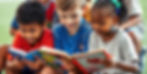 Diverse kids learning or interacting in a group — could include sports elements, books, o