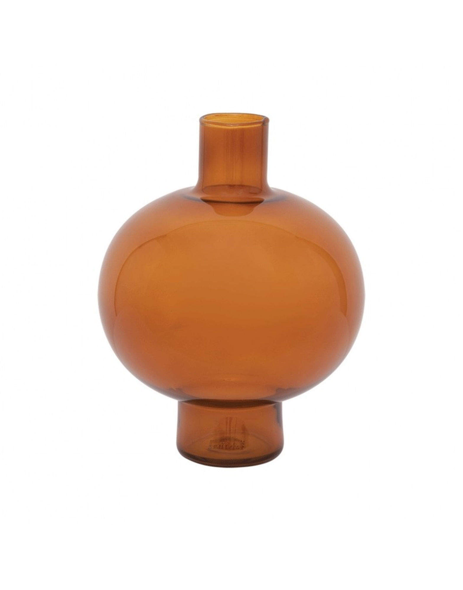 Vase Recycled Glass Round Golden Oak