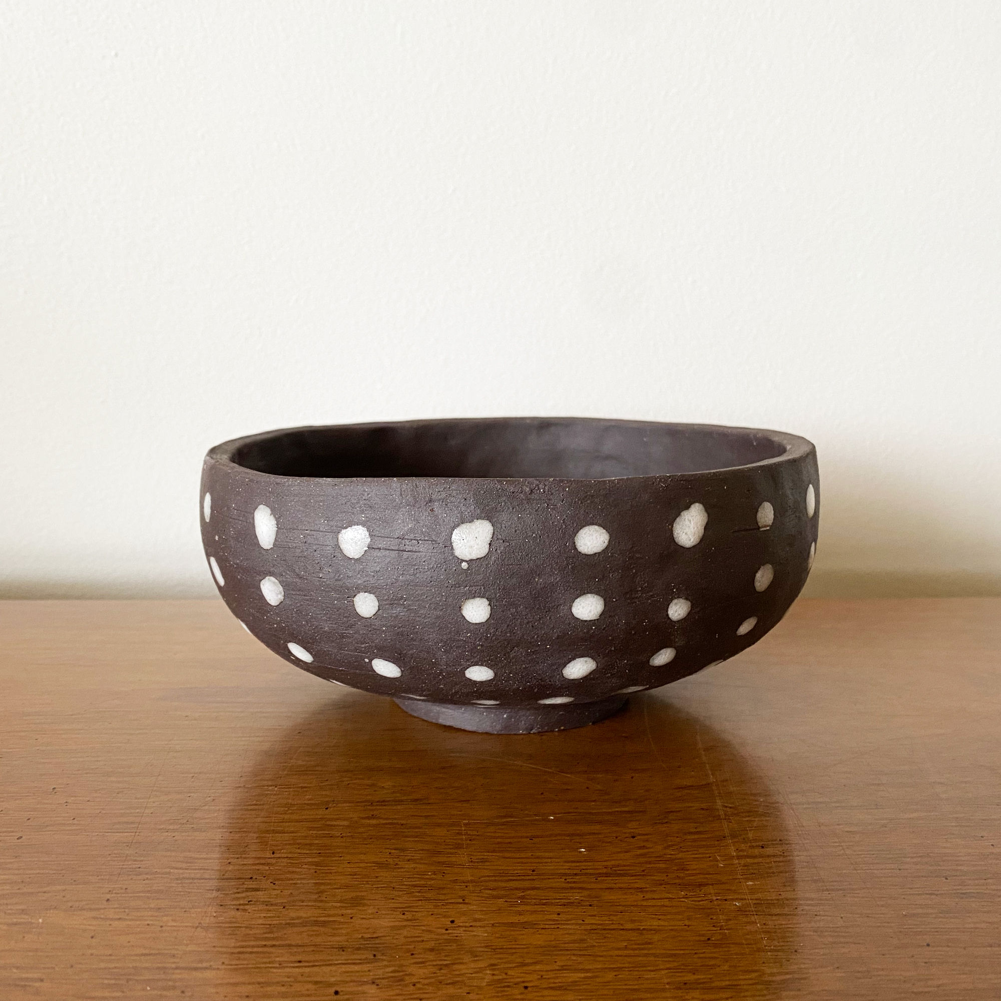 Black Bowl with Dots