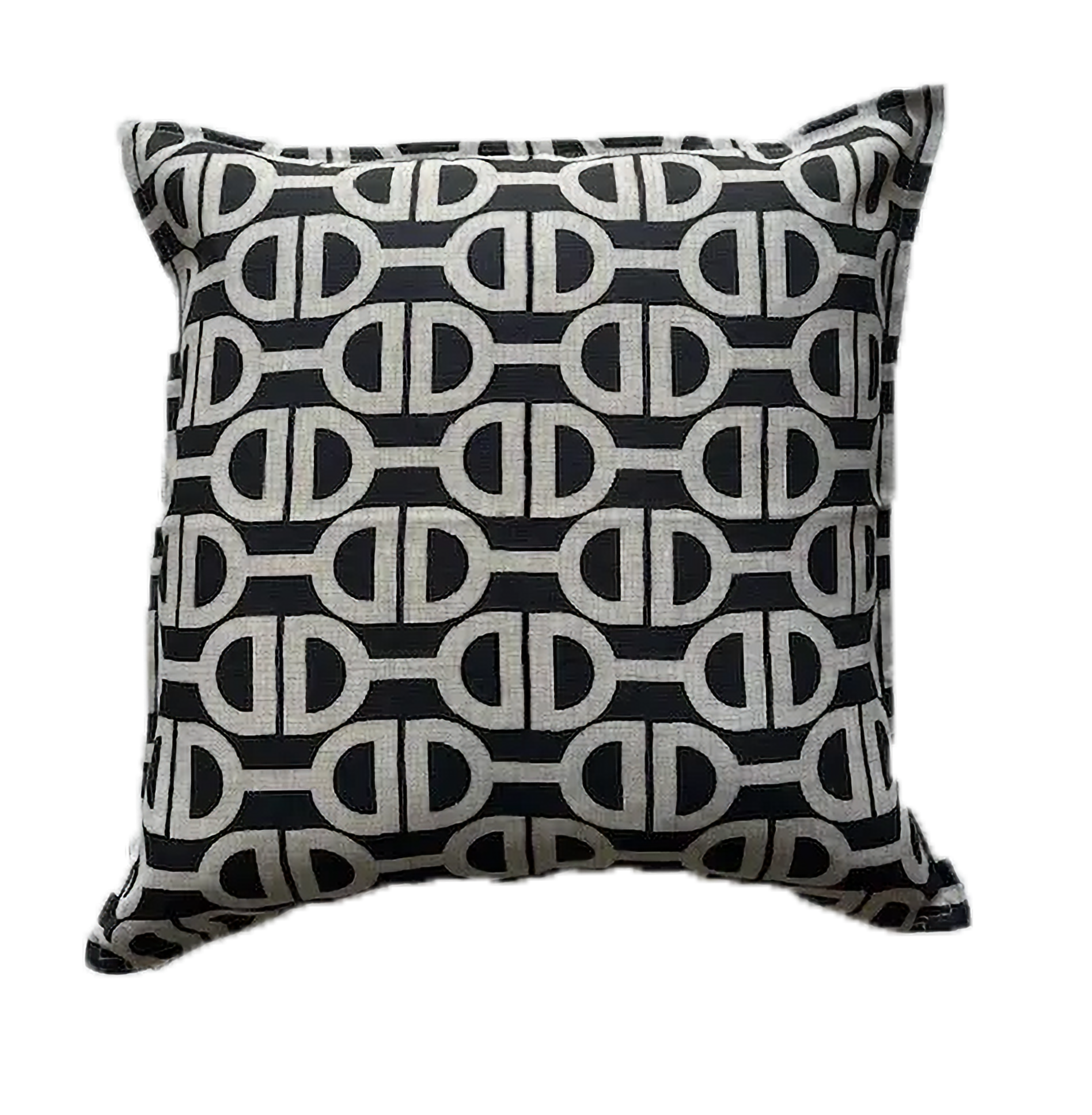 Letter D Cushion 20" Square - Black