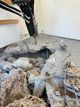 Removal of old floor, to prep for new.
