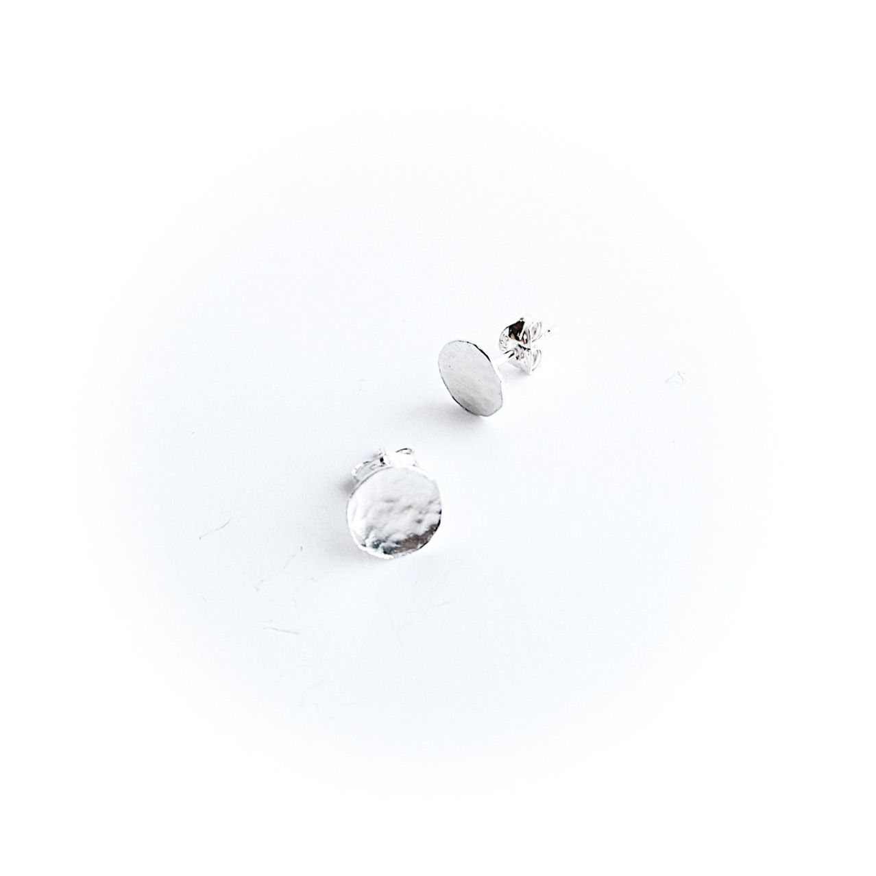 Hammered Disc Stud Earrings