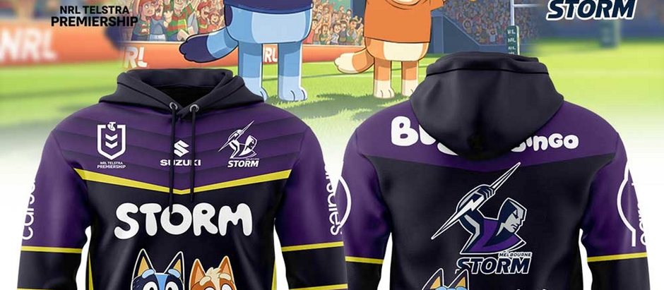 Melbourne Storm 2025 Bluey and Bingo Hoodie And Pants