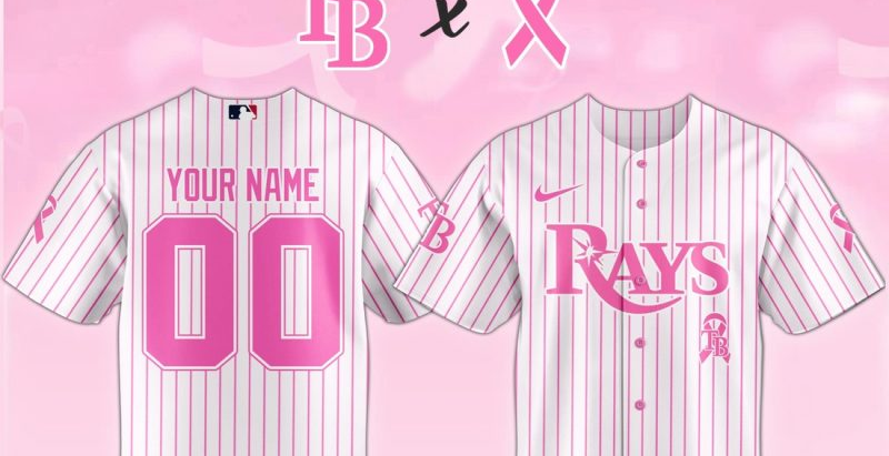 Tampa Bay Rays MLB x Breast Cancer Awareness Game Night Baseball Jersey