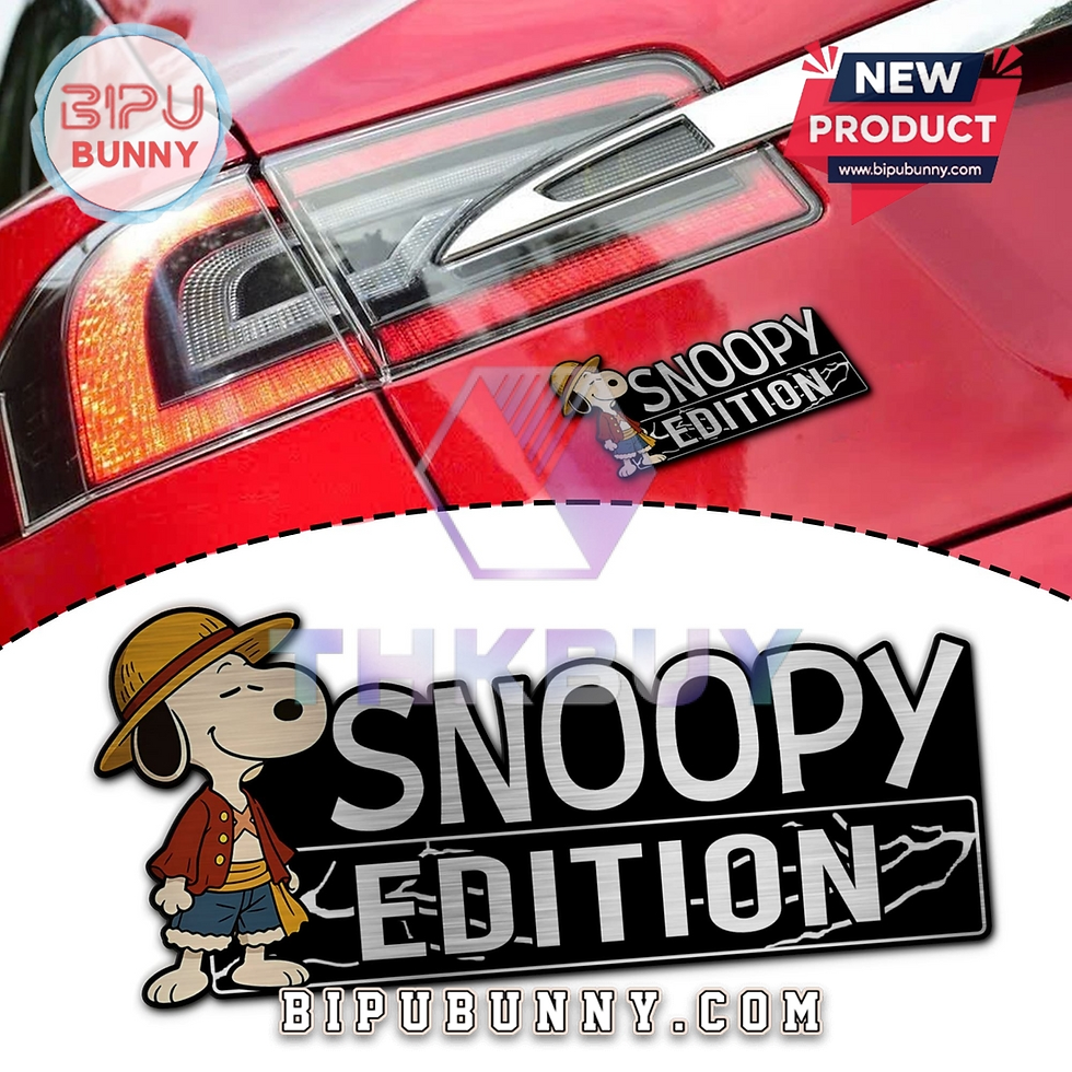 Snoopy x One Piece Edition Laser Engraved Car Badge