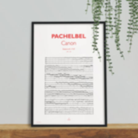 Pachelbel canon in d violin string quartet sheet music framed poster sizes gift idea spartito idea regalo