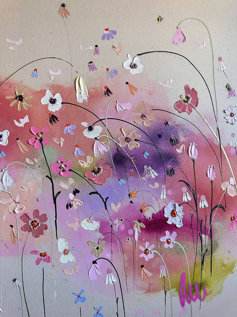 Miniaturbild: Acryl auf Leinwand „Wenn Blüten Geschichten erzählen“