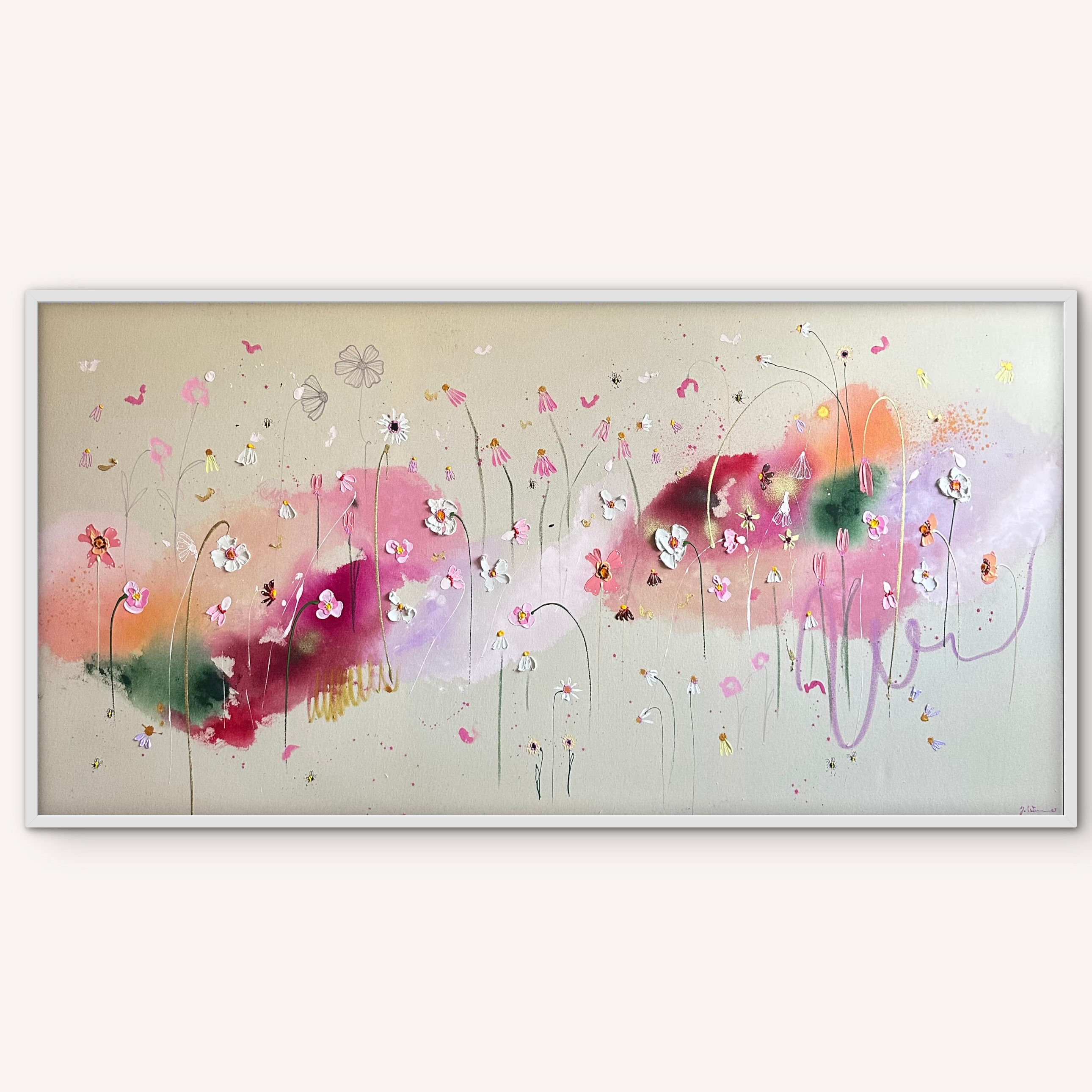 Acryl auf Leinwand „Sommerglück zwischen Sonnenhutblüten“