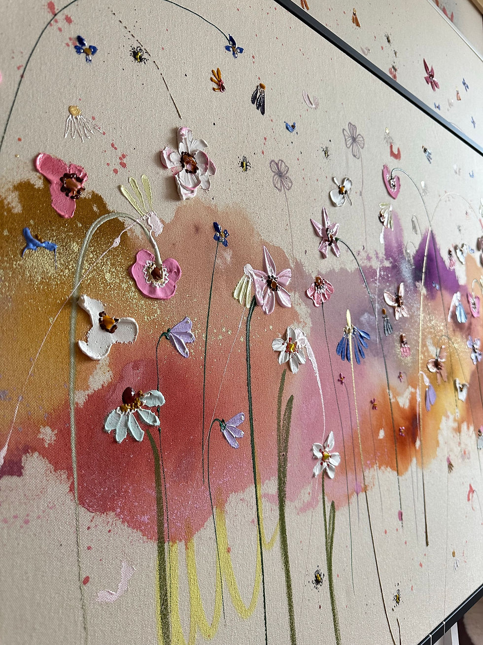 Miniaturbild: Acryl auf Leinwand „Blüten im Sommerherzklopfen“