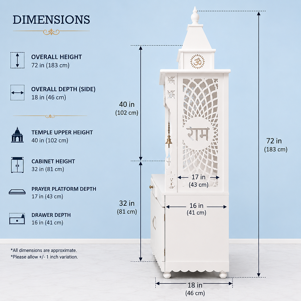 Thumbnail: White Wooden Pooja Mandir