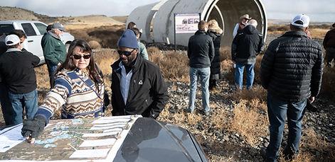 Leadership from across federal and state agencies toured the Odessa Groundwater Replacement Project site Nov. 3, 2022. The delegation shared progress to date regarding the Odessa Aquifer rescue mission and expressed their appreciation for NRCS’s support of this critical effort. Tour participants included Astor Boozer, USDA Natural Resources Conservation Service (NRCS) regional conservationist for the West Region; Roylene Comes At Night, Washington state conservationist, State Senators Schoesler and Warnick, Representatives Dent and Dye, Washington State Department of Agriculture Director Derek Sandison, and representatives from the U.S. Bureau of Reclamation (Reclamation), East Columbia Basin Irrigation District, Columbia Basin Development League, and OGWRP landowners. (USDA/NRCS-WA photo by Nate Gallahan.)