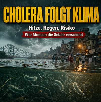 Cholera ist keine Krankheit, die einfach nur dort auftaucht, wo ein Bakterium vorhanden ist. Sie folgt auch dem Wasser, der Hitze und der Infrastruktur. Eine heute veröffentlichte Studie aus Kolkata zeigt nun in einem mechanistischen Klimamodell, dass steigende Temperaturen und veränderte Regenmuster die saisonale Dynamik der Krankheit deutlich verschieben könnten. Der wichtige Punkt dabei ist nicht nur ein mögliches Plus an Fällen, sondern die Aussicht auf frühere und länger anhaltende Risikofenster.