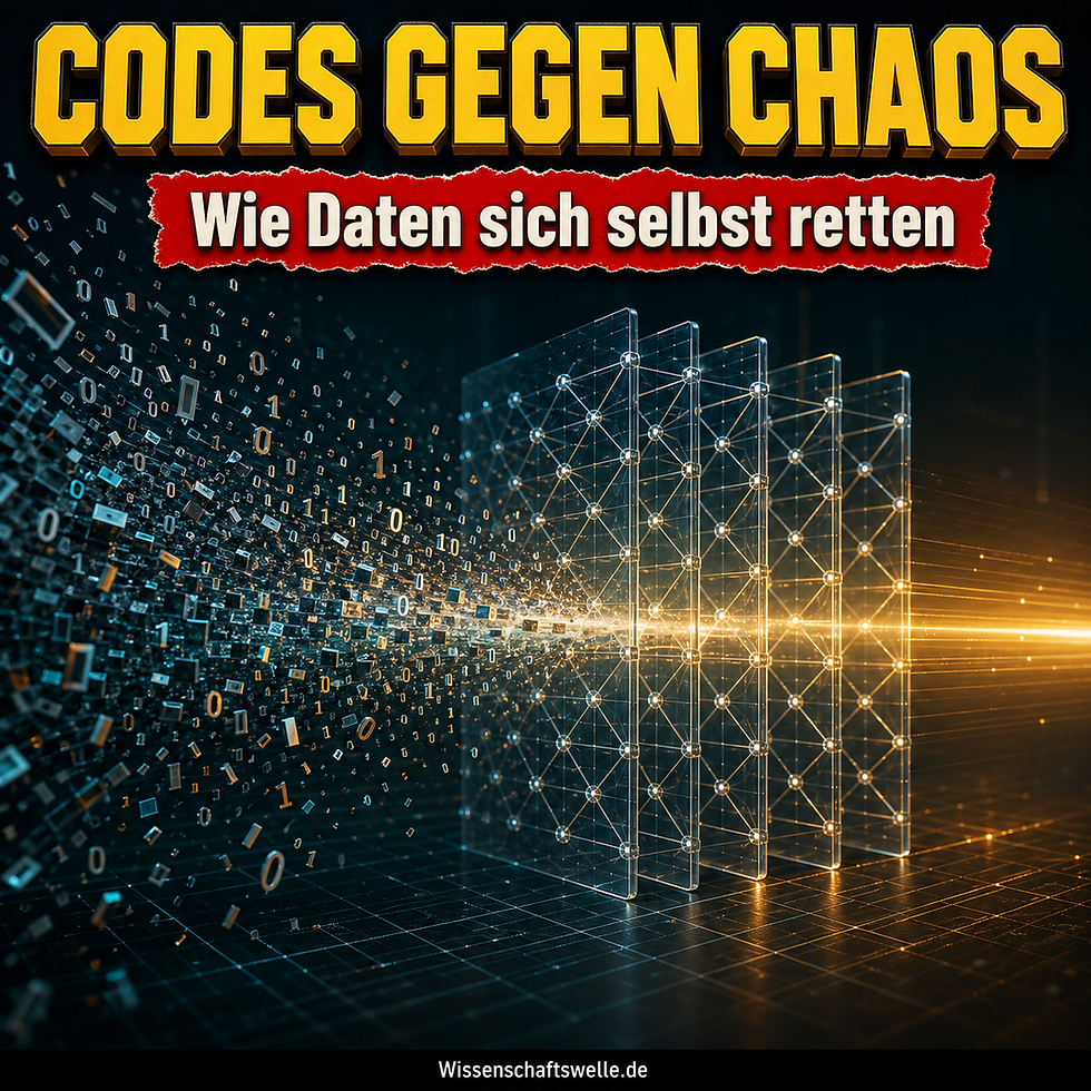 Leuchtende digitale Datenströme und ein zentraler Signalpfad, der trotz Störungen stabil bleibt.