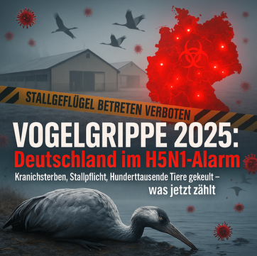 Vogelgrippe Deutschland in 2025: Was jetzt zählt – zwischen Kranichsterben, Stallpflicht und Pandemieprävention