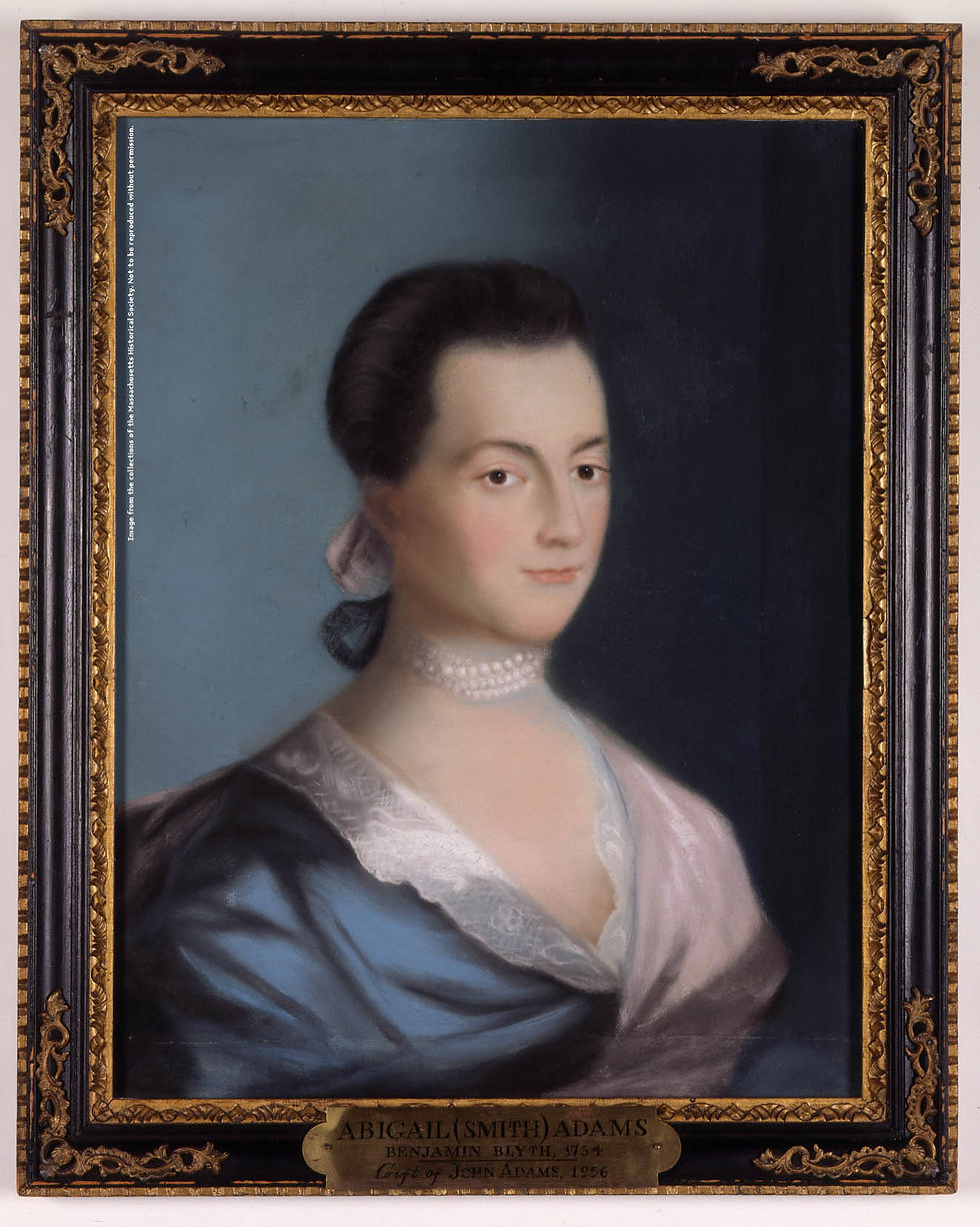 Benjamin Blyth, Abigail Adams, c. 1766, pastel on paper. Collection of the Massachusetts Historical Society (source)