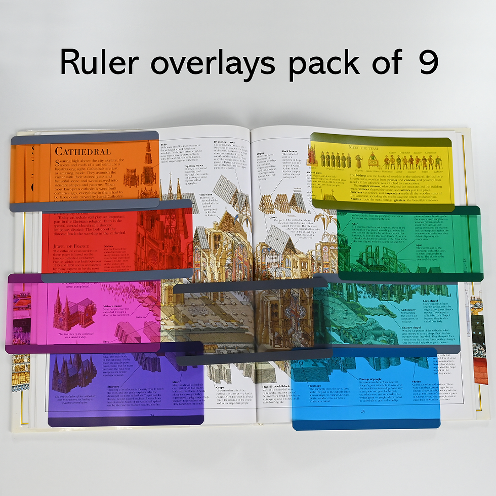 Ashley ruler overlays: Multi-colour – Pack of 9