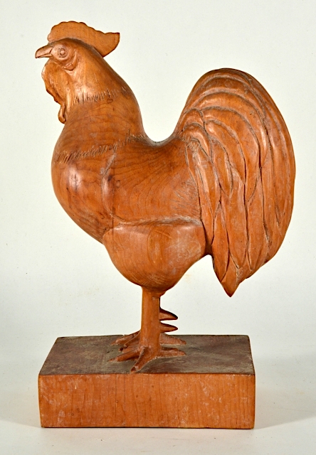 Poule en bois naturel