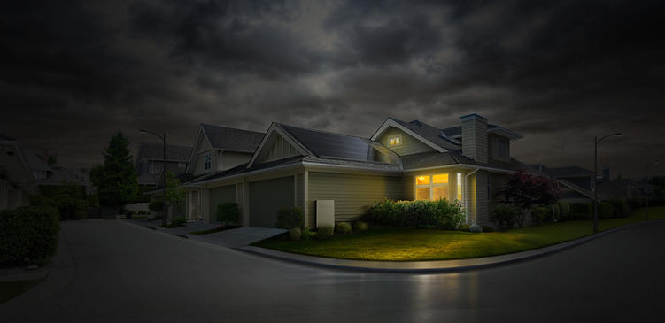 Glowing light from house