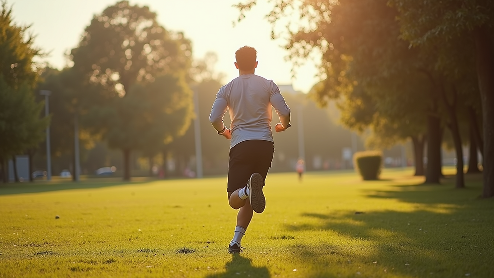 Vista de una persona haciendo ejercicio al aire libre en un parque