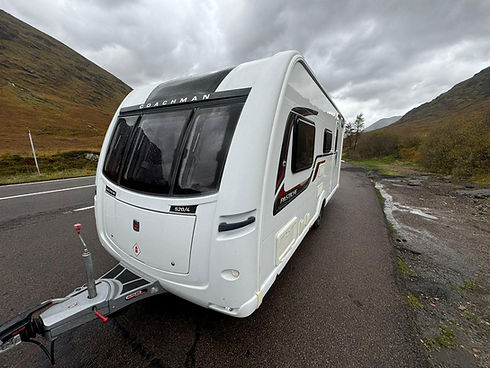 towing caravan parked