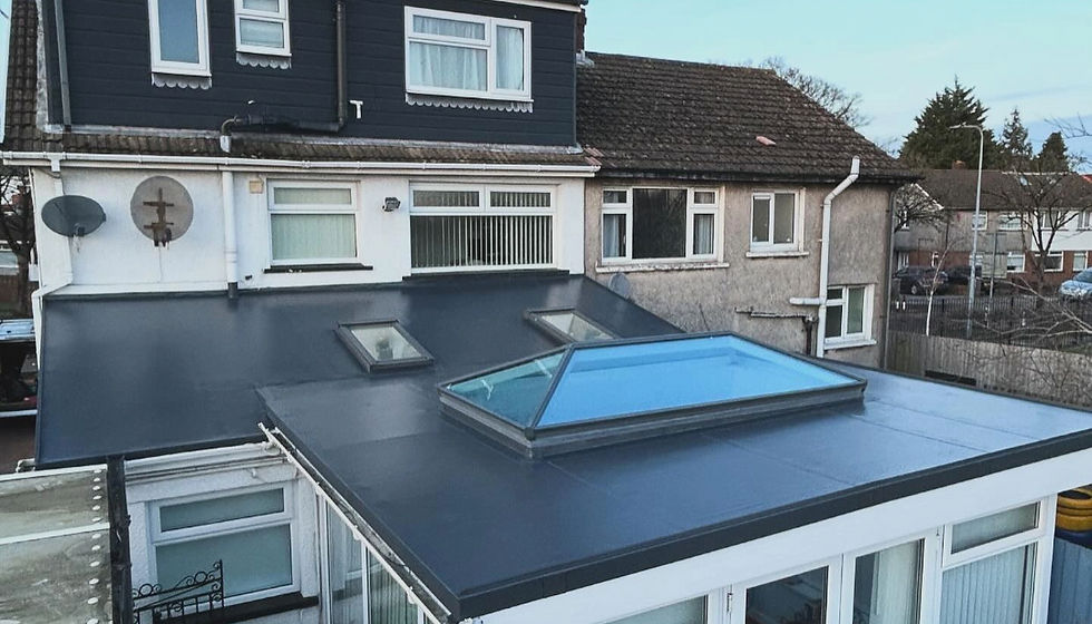 Flat Roof & roof lantern Installation on new extension