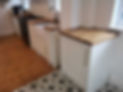 Modern kitchen, in home. Kitchen resprayed white