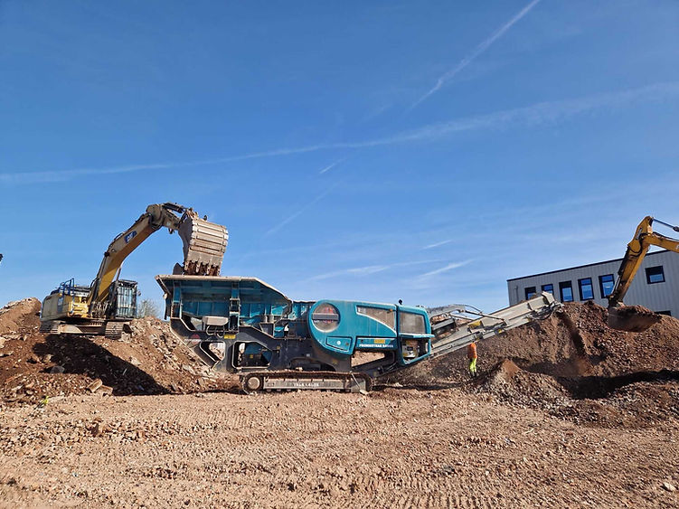 Demolition site, demolition in progress