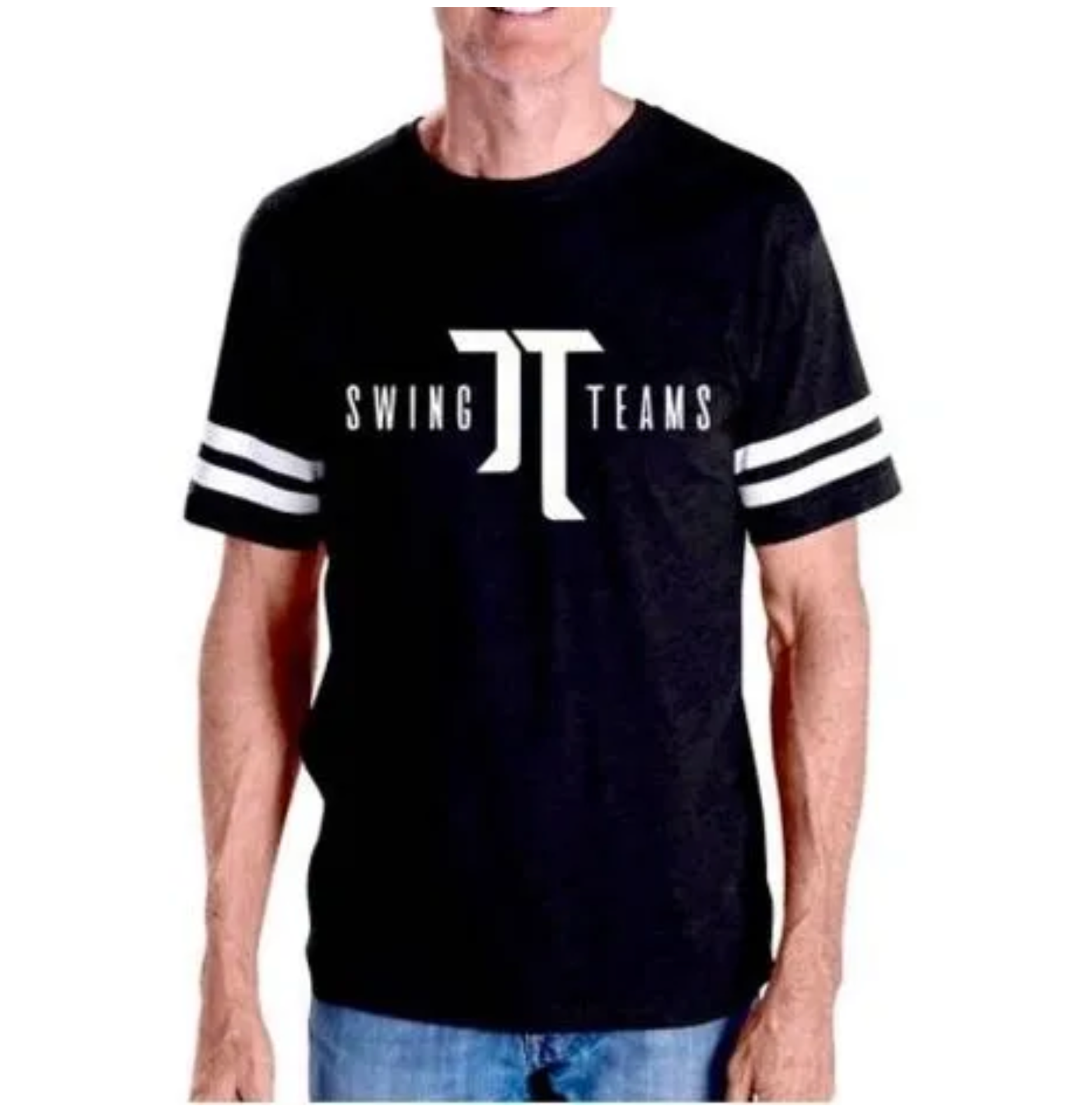 T-shirt with stripe crew neck