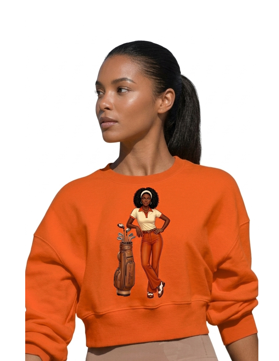 Woman's Orange Crewneck Vintage Logo