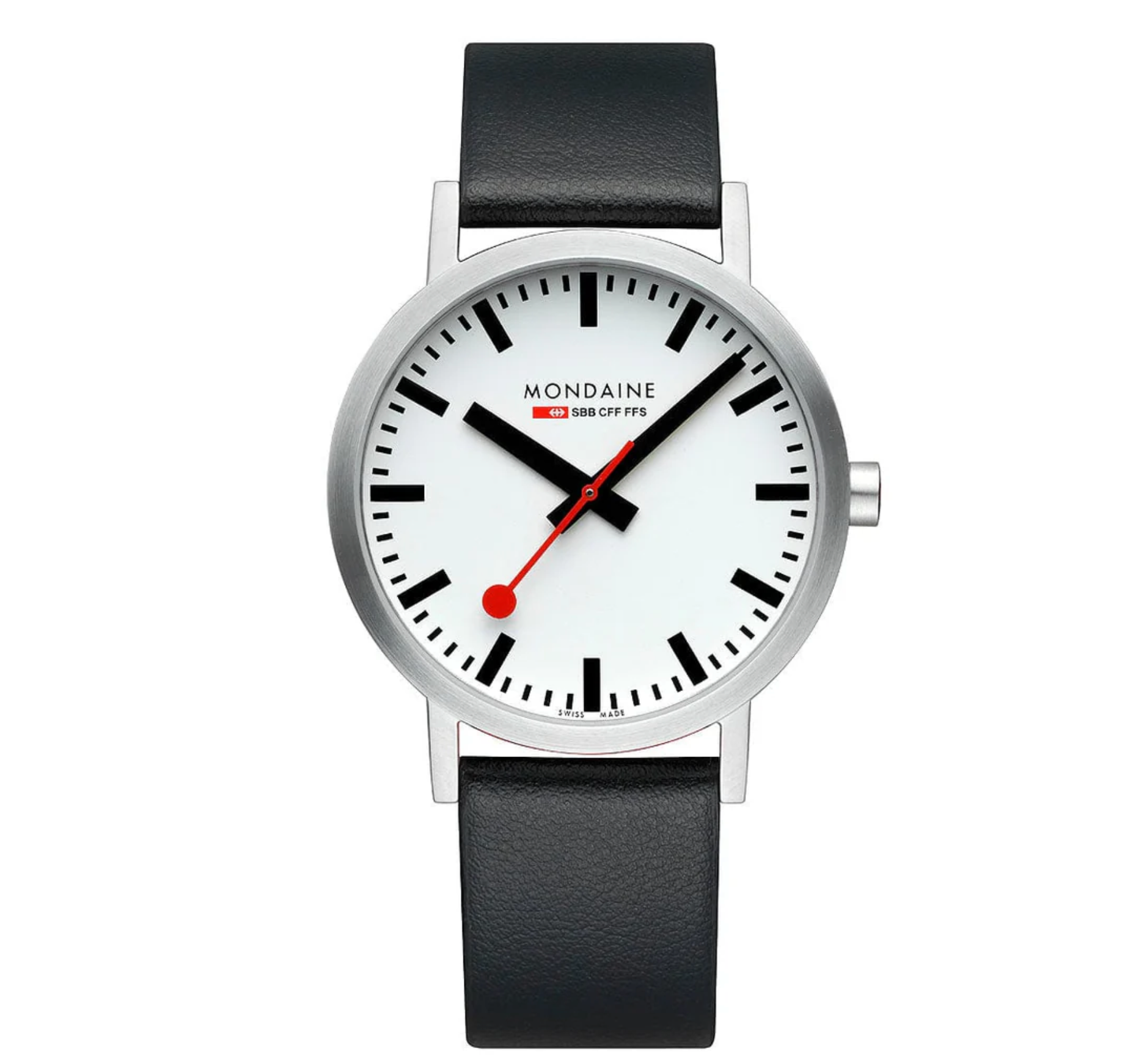 Mondaine Classic Black Vegan Grape Leather 40 mm