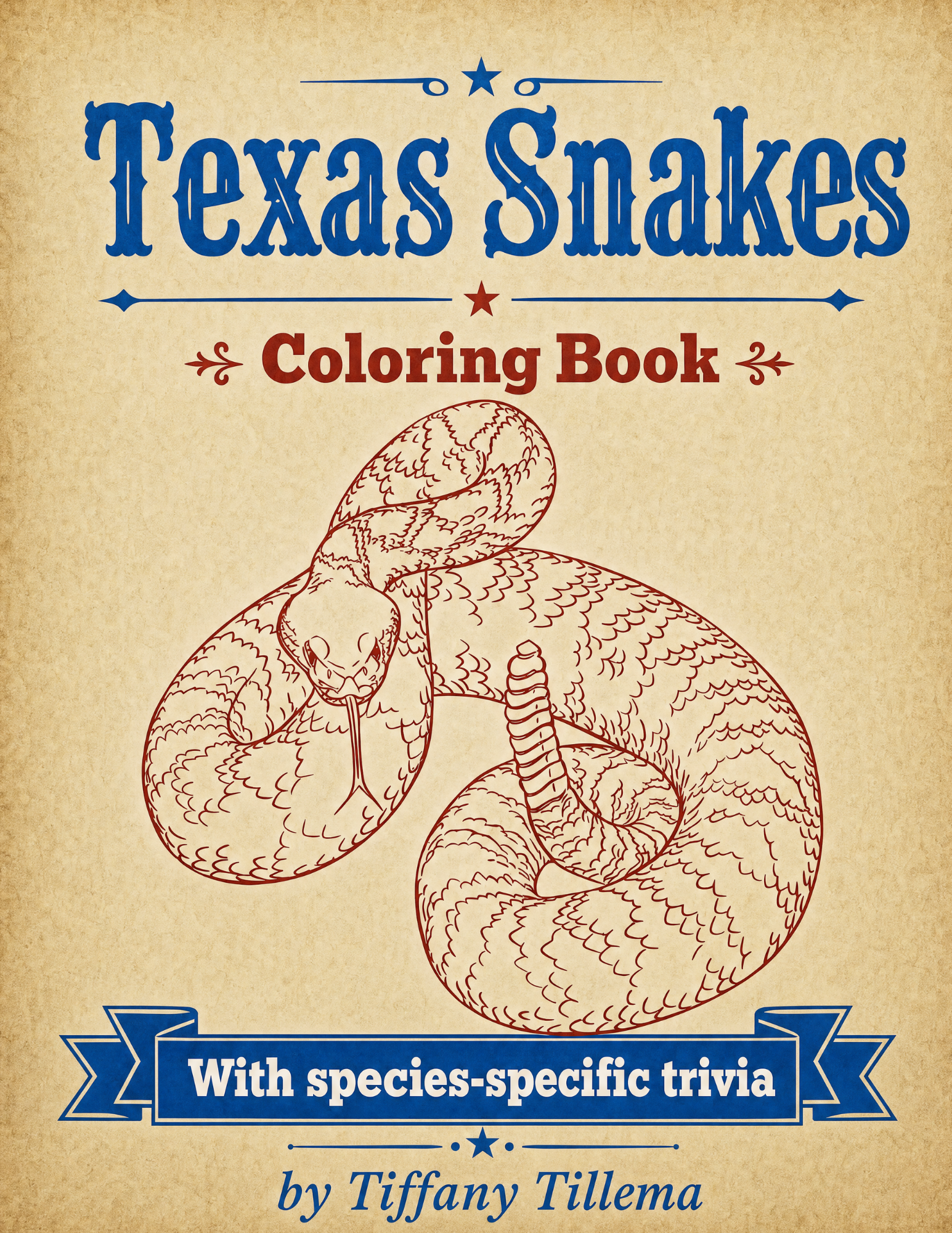 Texas snakes field guide coloring book cover