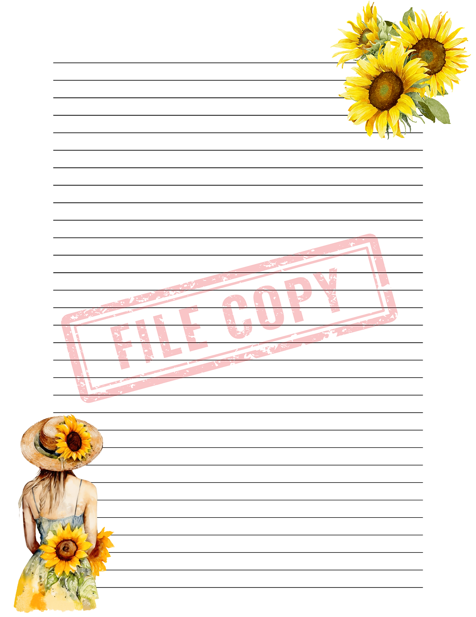 Thumbnail: Sunflower Stationery – Printable PDF